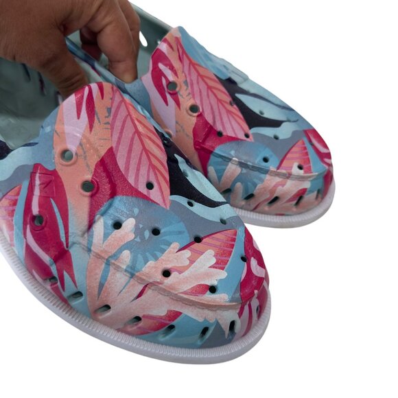 Sperry Top-Sider Rubber MENS SZ 8  Multicolored Leaf Print Slip-On Shoes - Picture 9 of 10